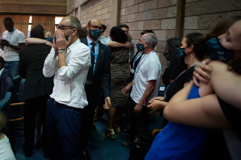 [reactions after the plastics treaty resolution was formally adopted]